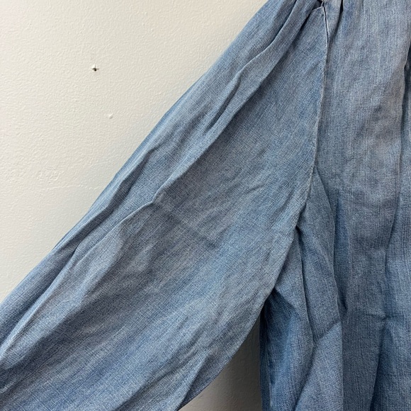 Velvet heart chambray wrap top - Picture 3 of 9